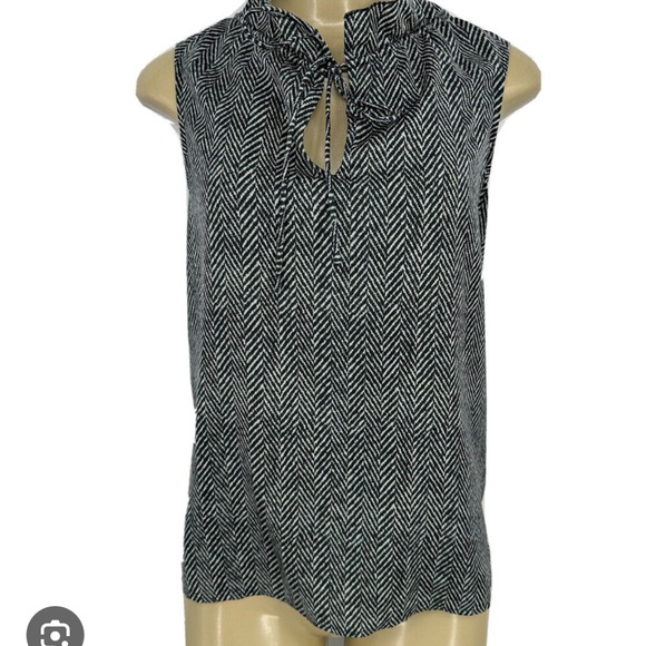 J.Crew herringbone ruffle collar sleeveless top with tie - Picture 4 of 4